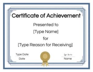 Award certificates