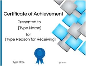 Modern design for certificate award