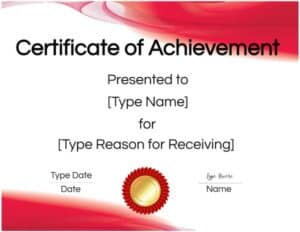 Red certificate template