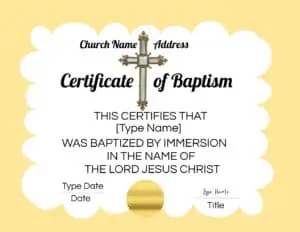 Christian baptism printable