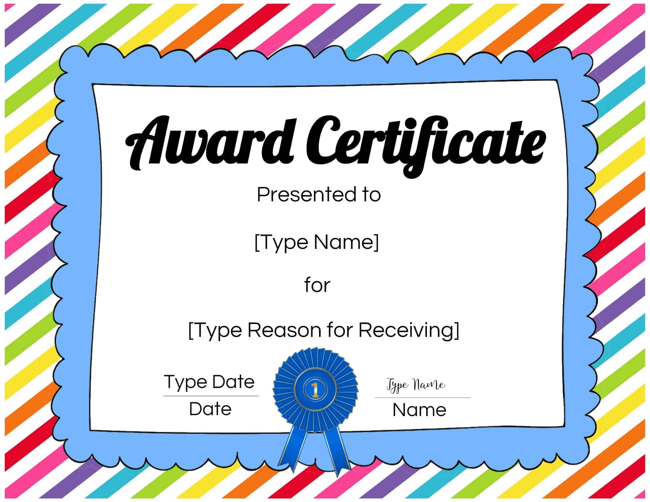 Free Children S Award Certificate Templates Printable Form Templates 