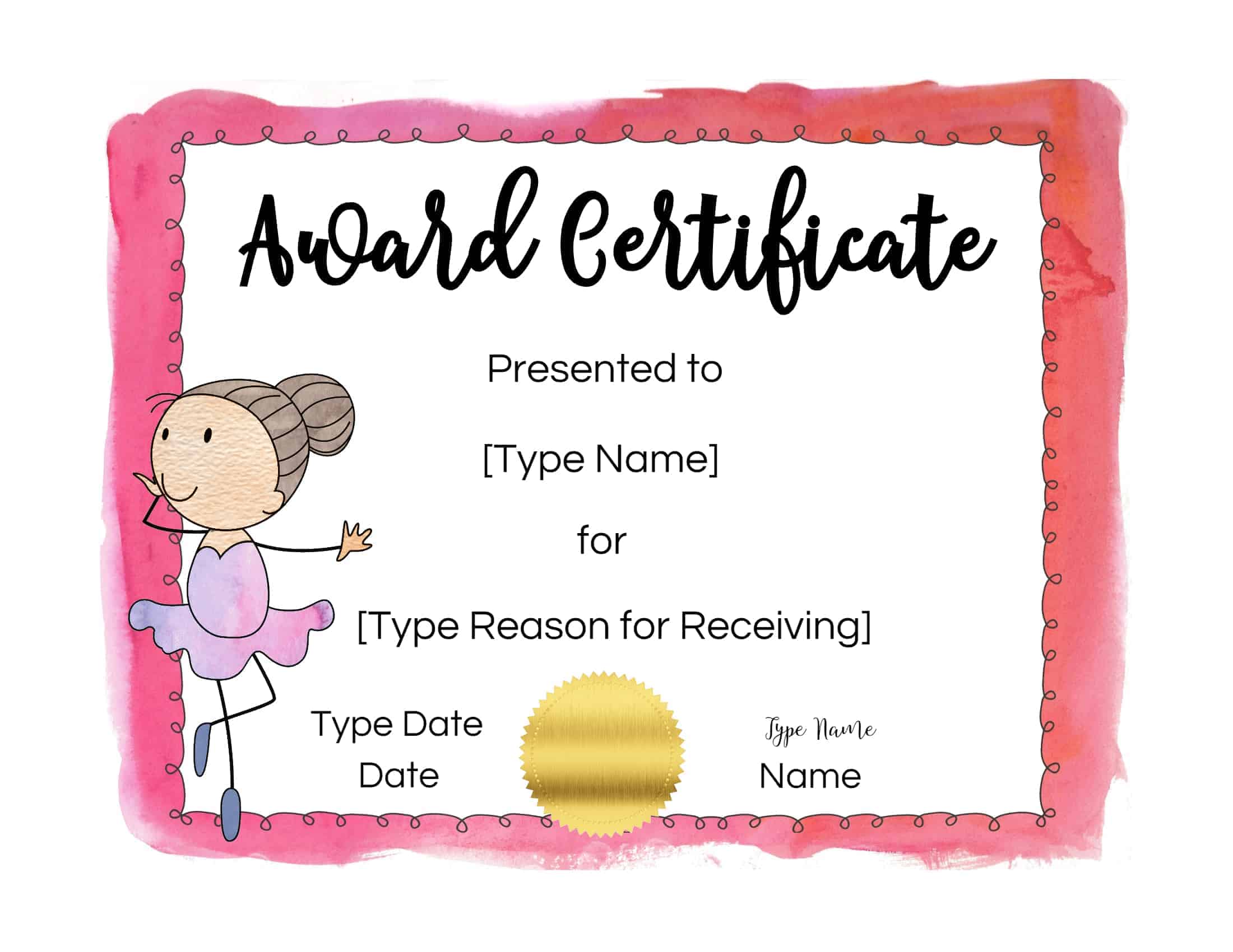 Free Custom Certificates For Kids Customize Online Print At Home