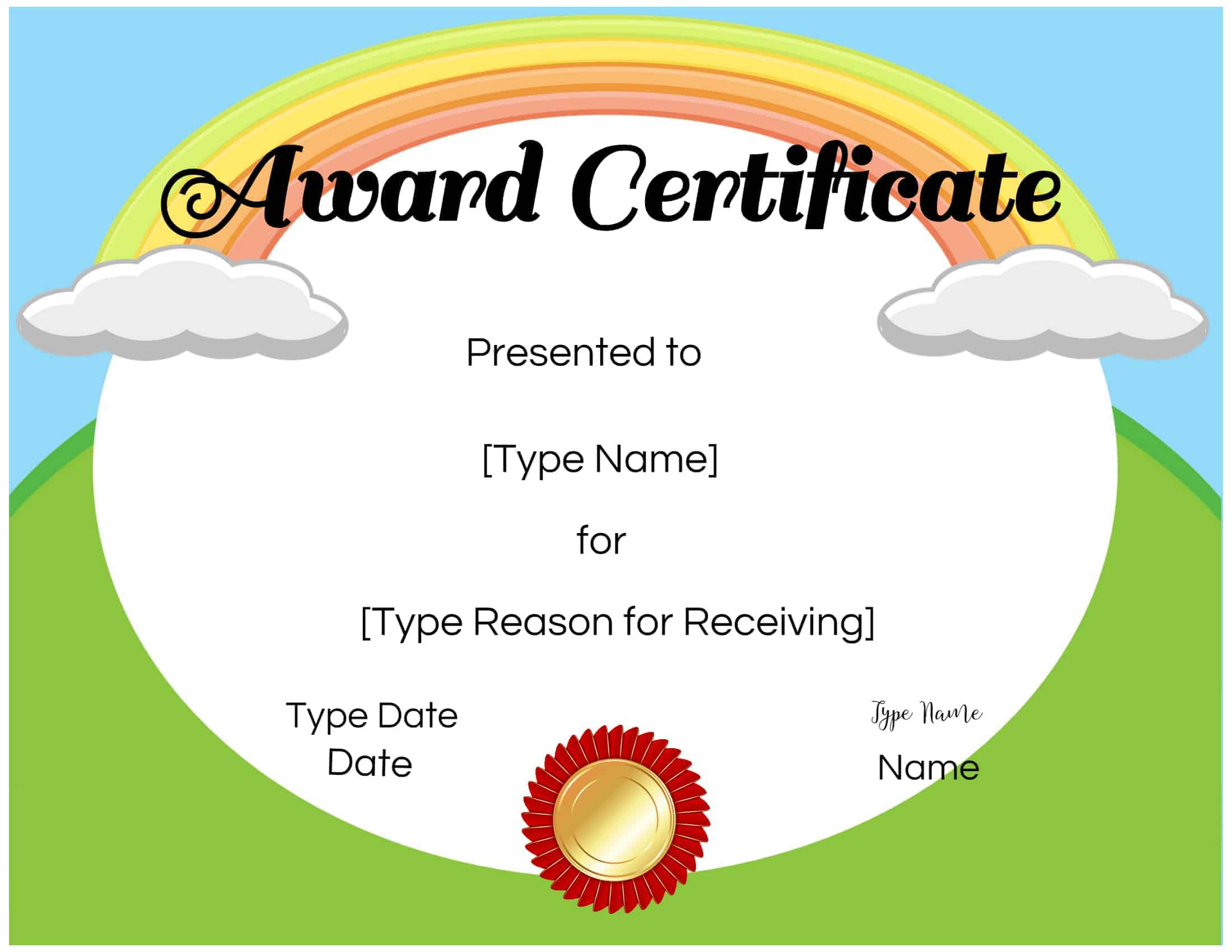 Free Custom Certificates for Kids Customize Online & Print at Home