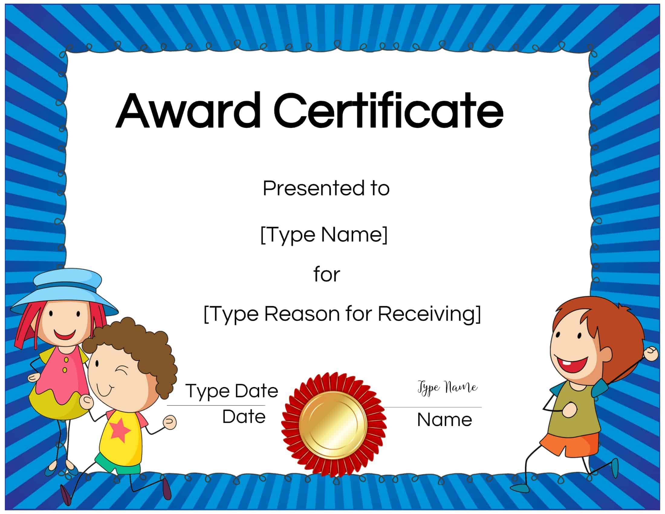 Free Custom Certificates For Kids Customize Online Print At Home