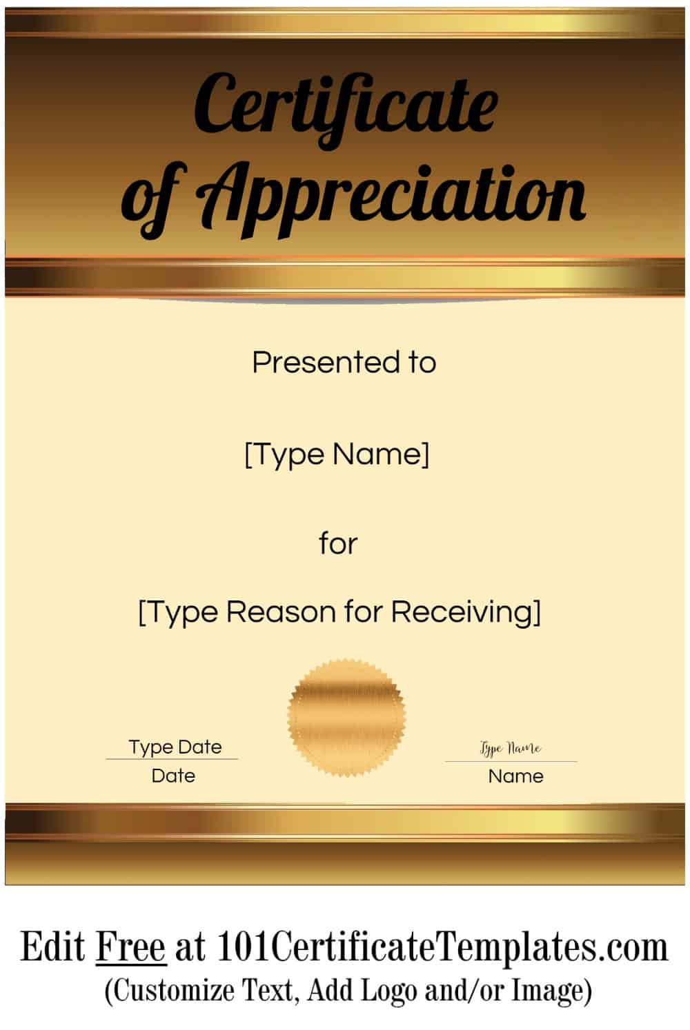 Free Printable Certificate Of Appreciation Template Customize Online