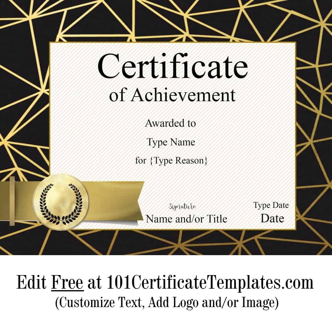 Free Printable Certificate of Achievement Customize Online