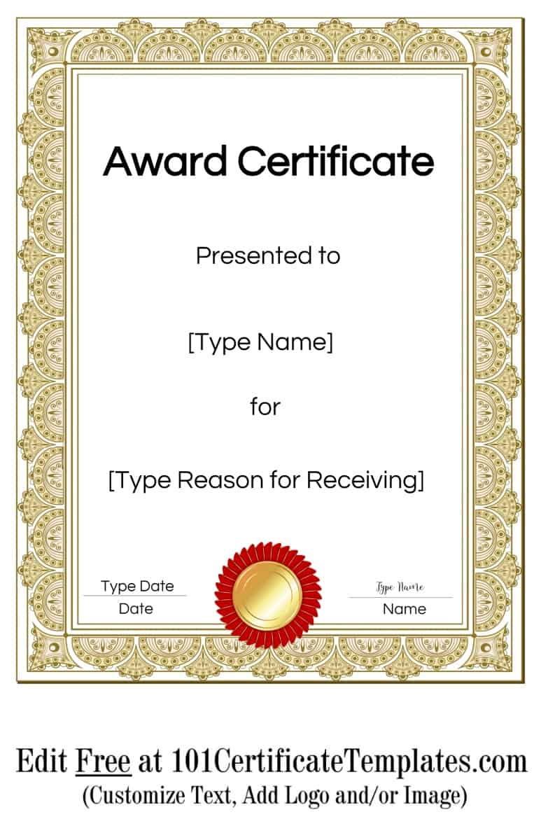 Free Printable Certificate Templates Customize Online