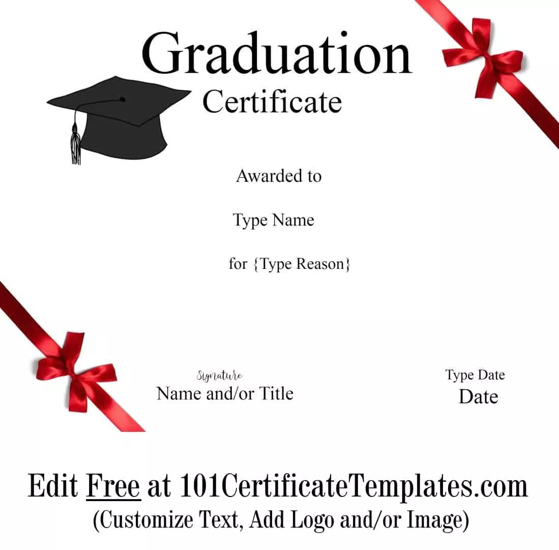 Free Graduation Certificate Template  Customize Online & Print Pertaining To Free Printable Graduation Certificate Templates