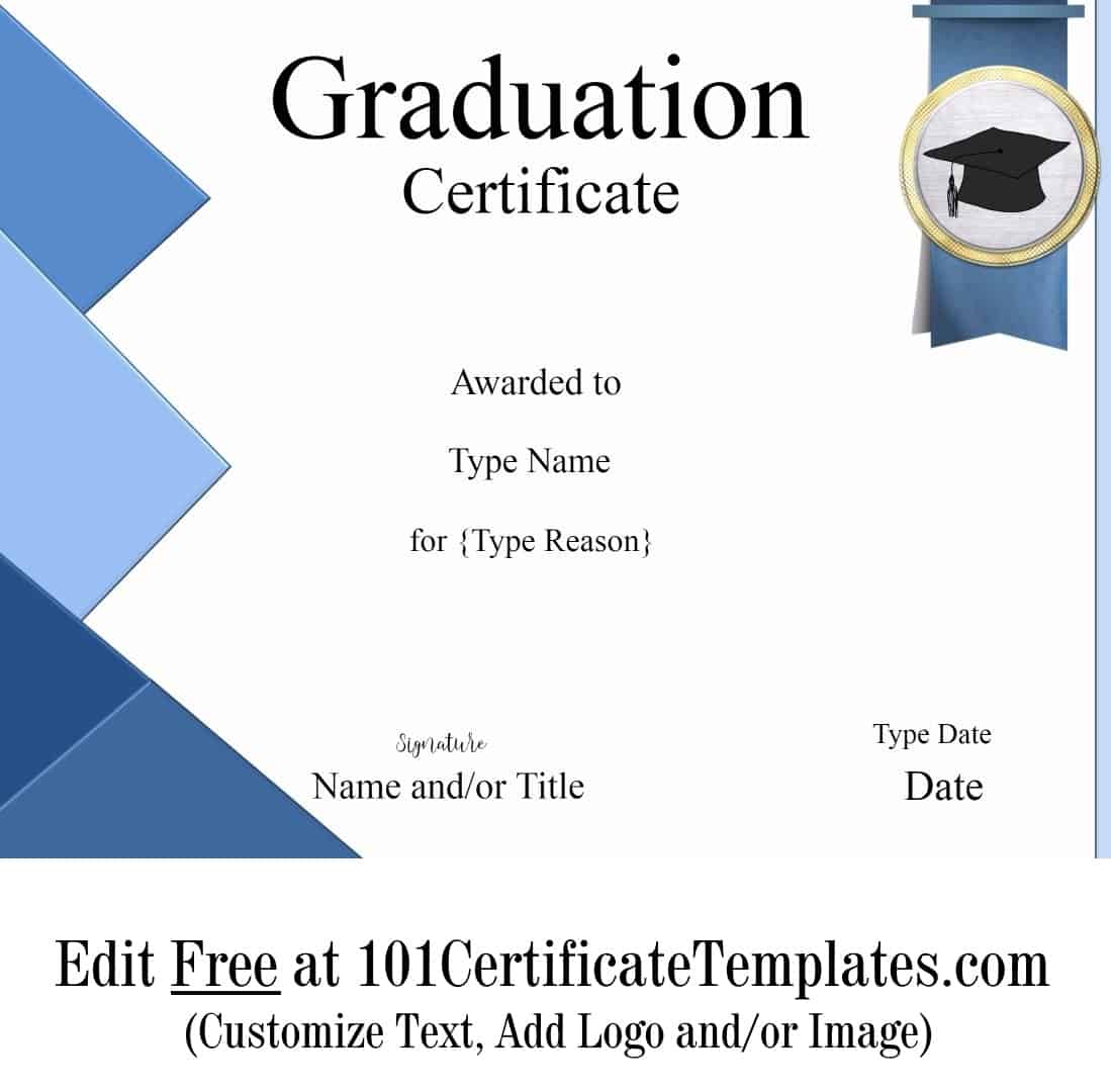 Free Graduation Certificate Template  Customize Online & Print In Free Printable Graduation Certificate Templates