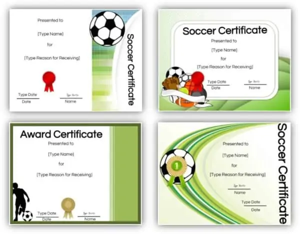 soccer award printables