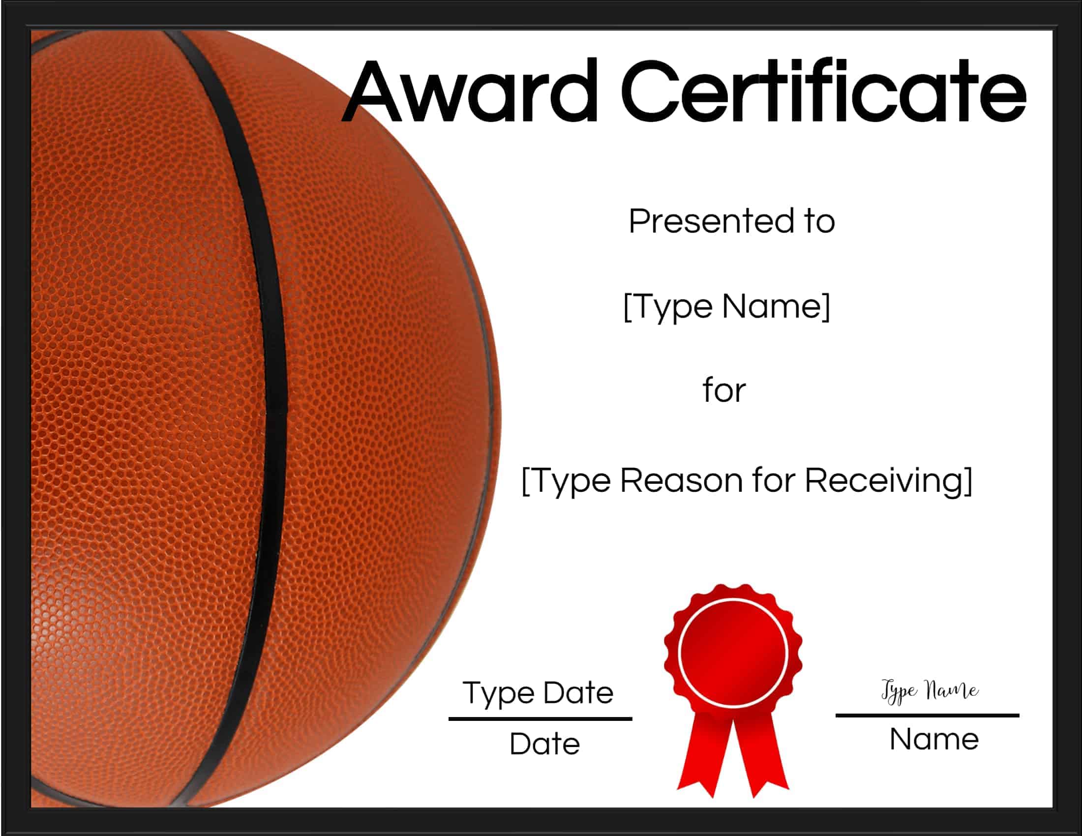 Free Printable Basketball Certificates  Edit Online and Print at Home With Regard To Basketball Certificate Template