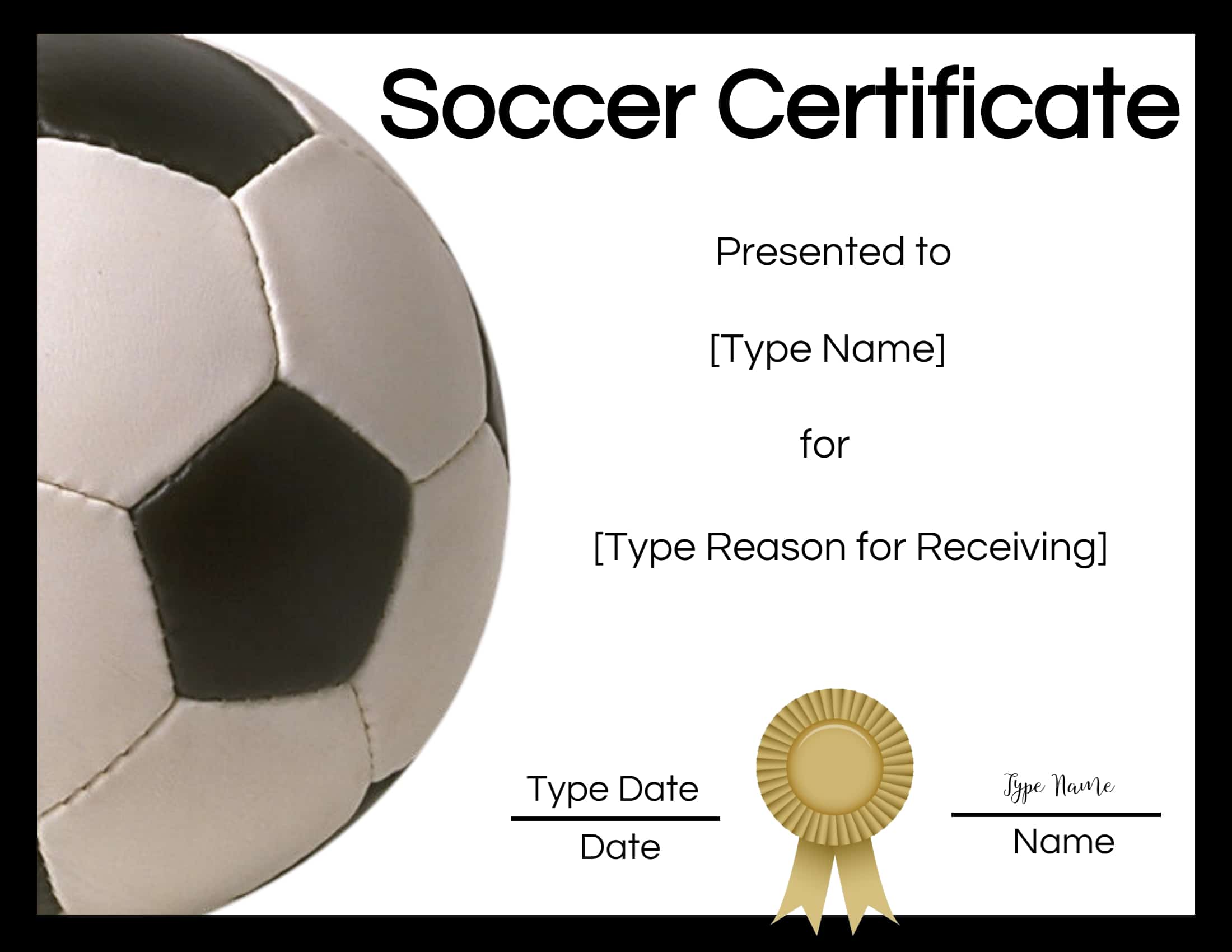 Free Soccer Certificate Maker | Edit Online and Print at Home