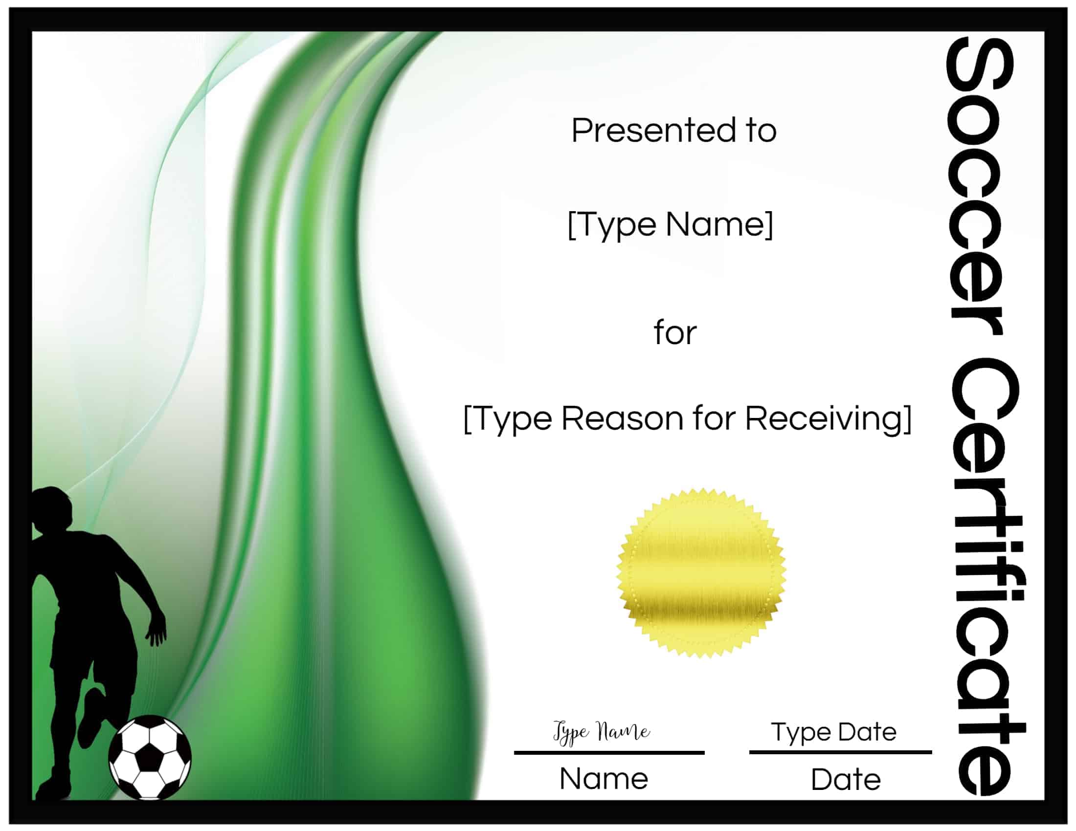 Free Soccer Certificate Maker Edit Online and Print at Home