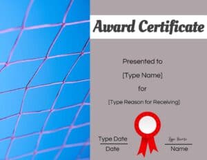 Volleyball certificate templates