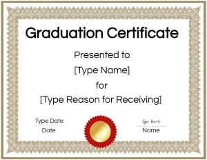 Free Graduation Certificate Template | Customize Online & Print