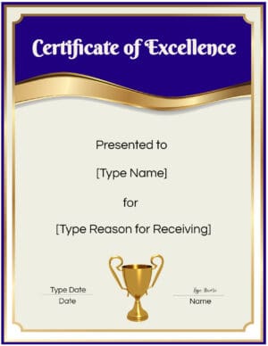 Certificate of Excellence