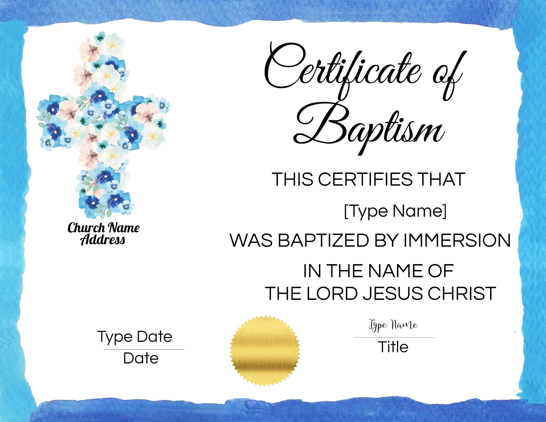 Baptism Certificate Template Download