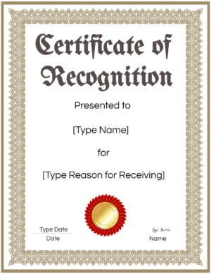 recognition template