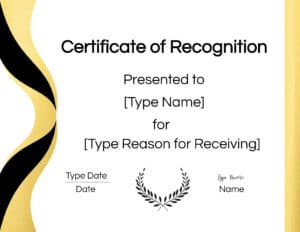 recognition certificates