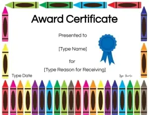 free printable award certificates for elementary students