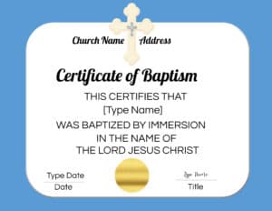 Christian certificate