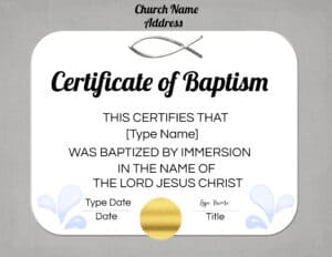 baptismal certificate sample