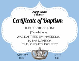 baptismal certificate sample