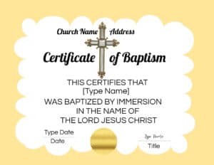 Christian baptism printable