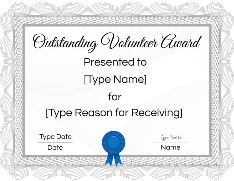 FREE Volunteer Certificate Template | Many Designs are Available