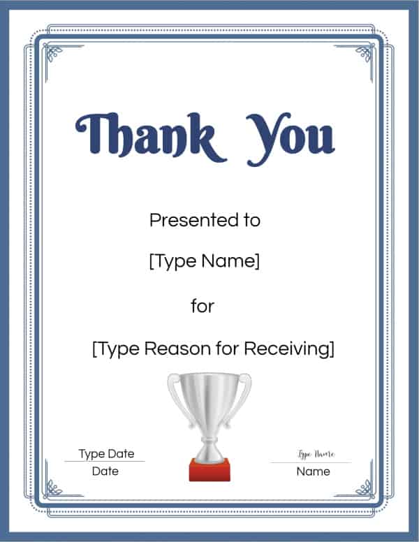 Printable Thank You Certificates Template Printable T - vrogue.co