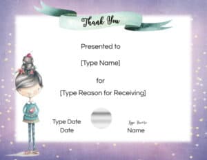 Pretty certificate template