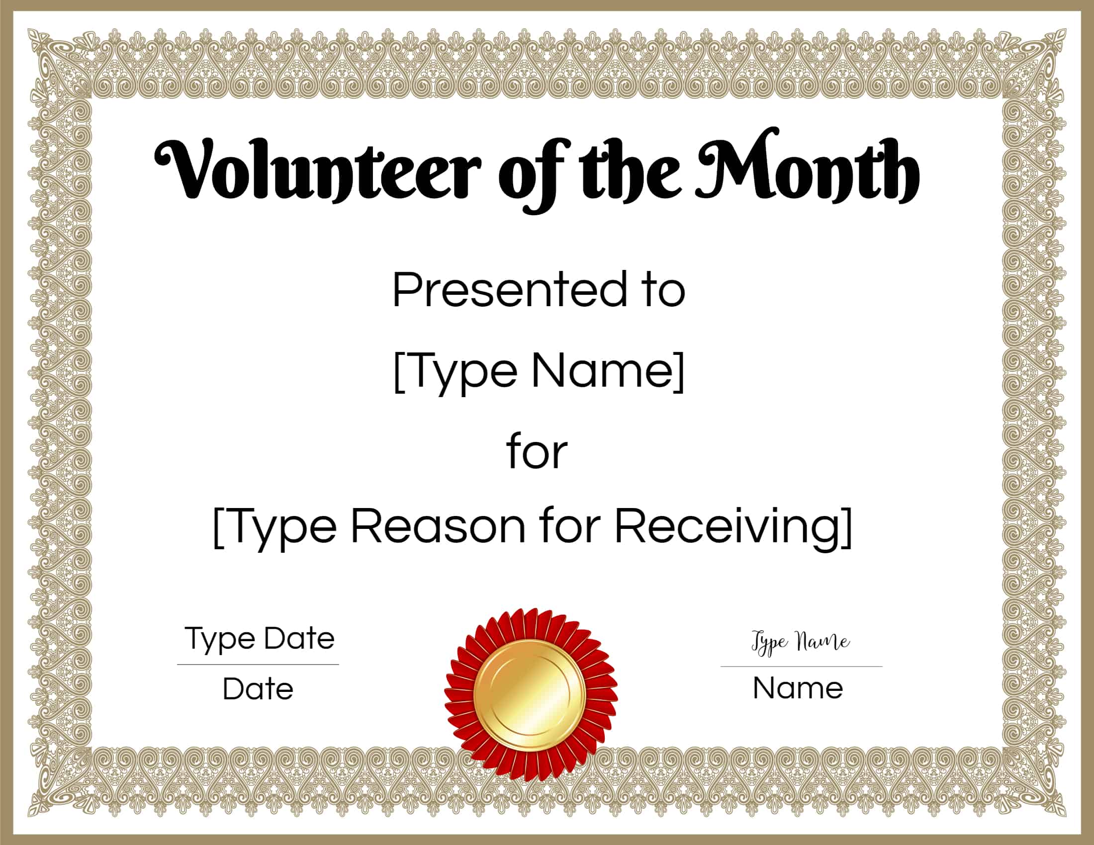 FREE Volunteer Certificate Template Many Designs are Available