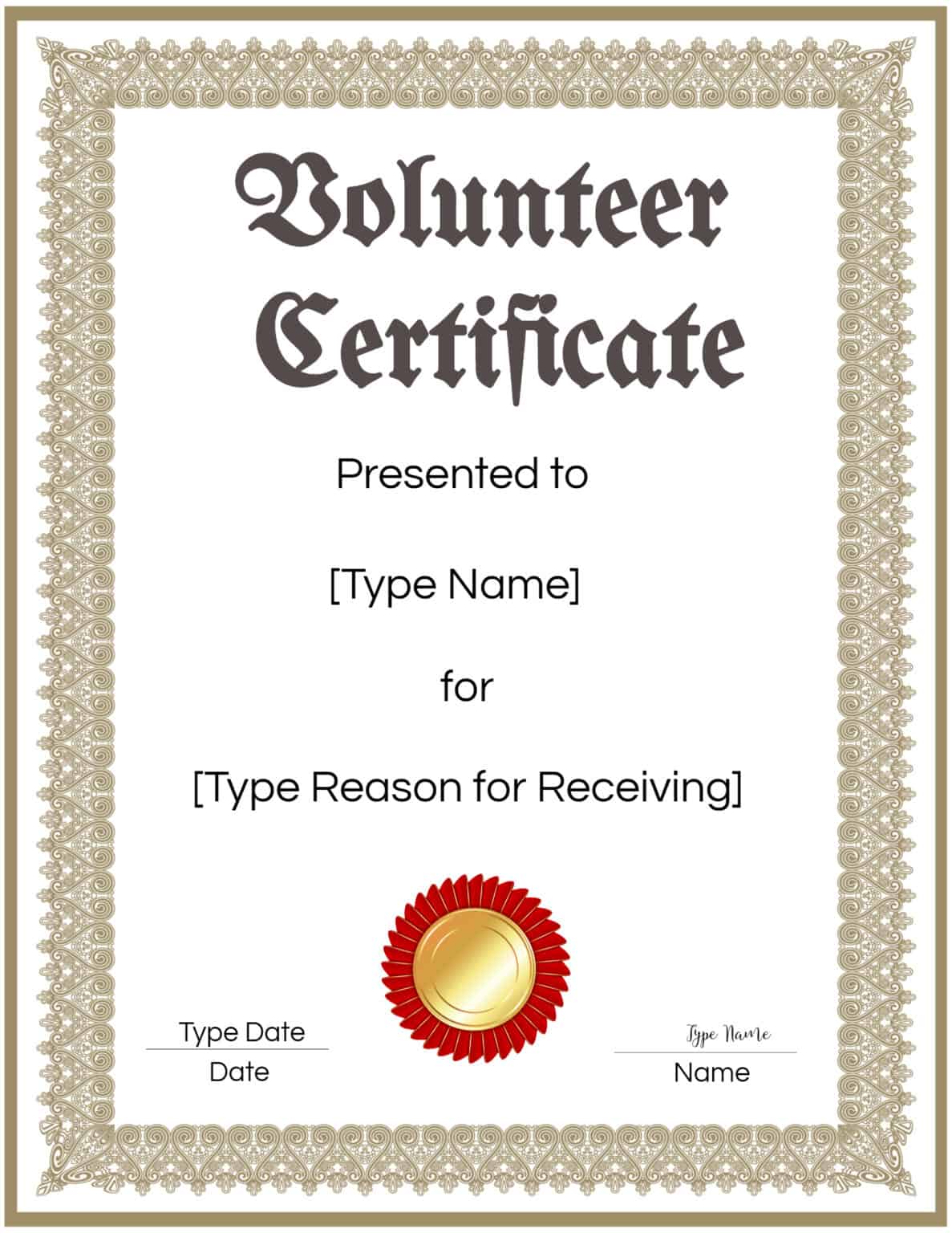 FREE Volunteer Certificate Template Many Designs Are Available free-volunteer-certificate-template-many-designs-are-available