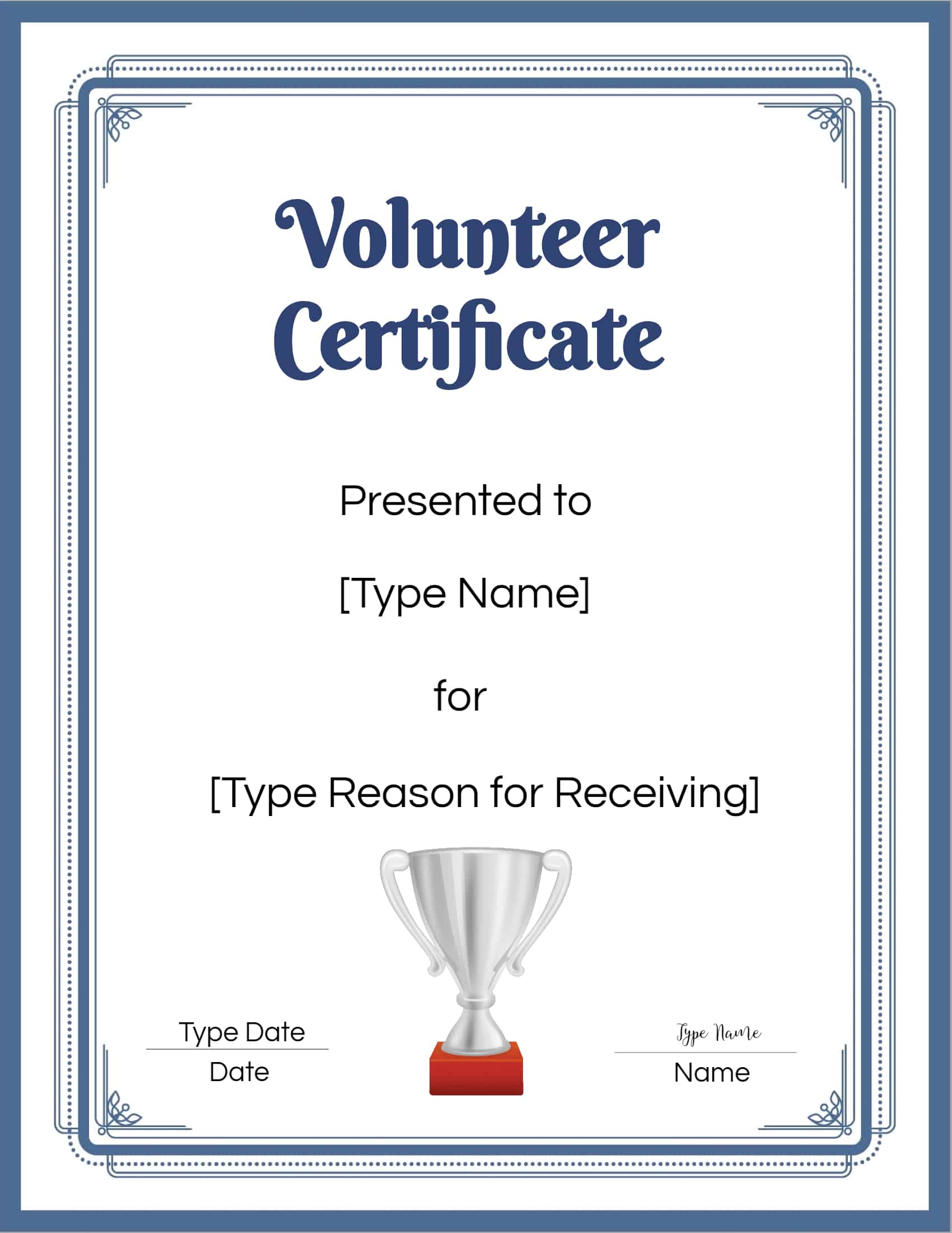 FREE Volunteer Certificate Template Many Designs Are Available