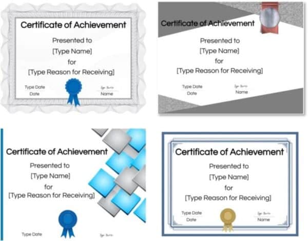 Certificate of Achievement Template