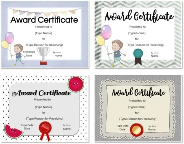 Kids certificate