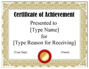 Achievement Certificate