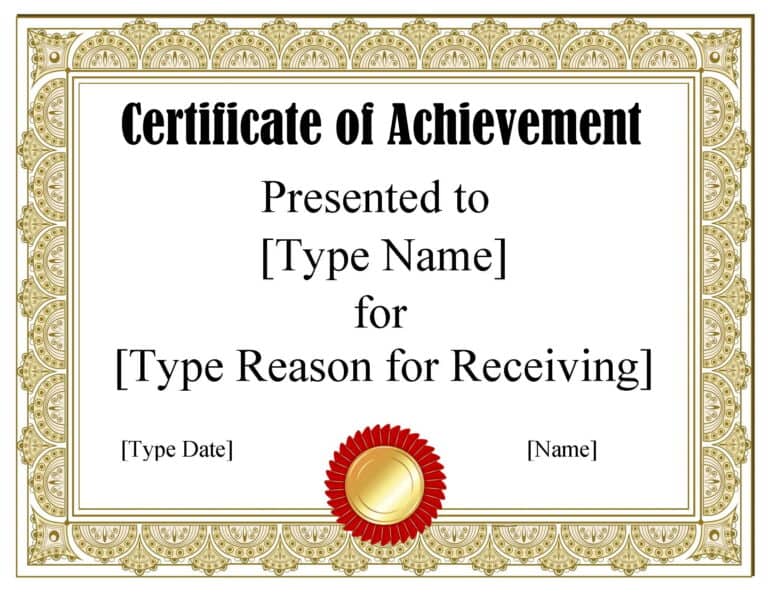 Free Certificate Template Word Instant Download