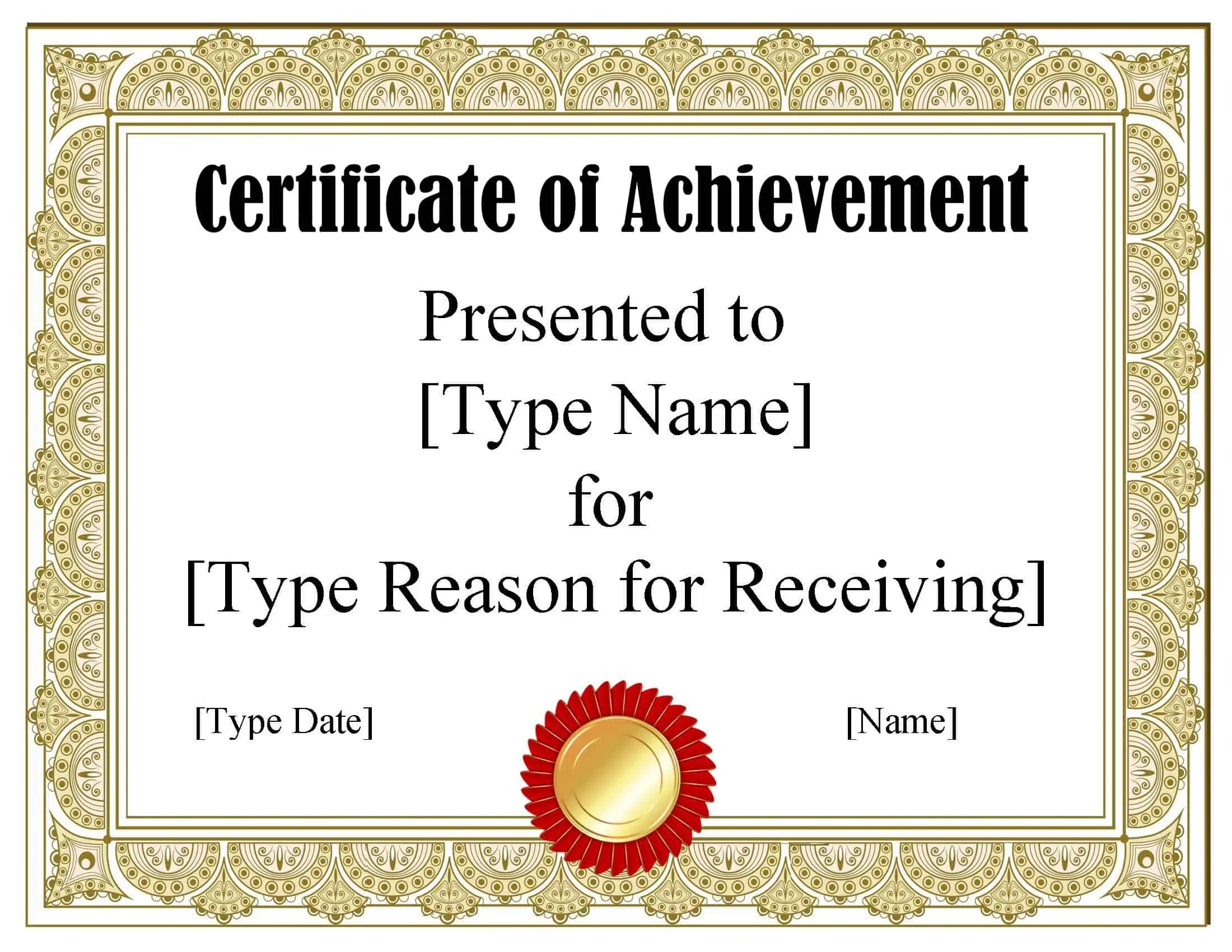 FREE Certificate Template Word  Instant Download Within Free Printable Certificate Of Achievement Template
