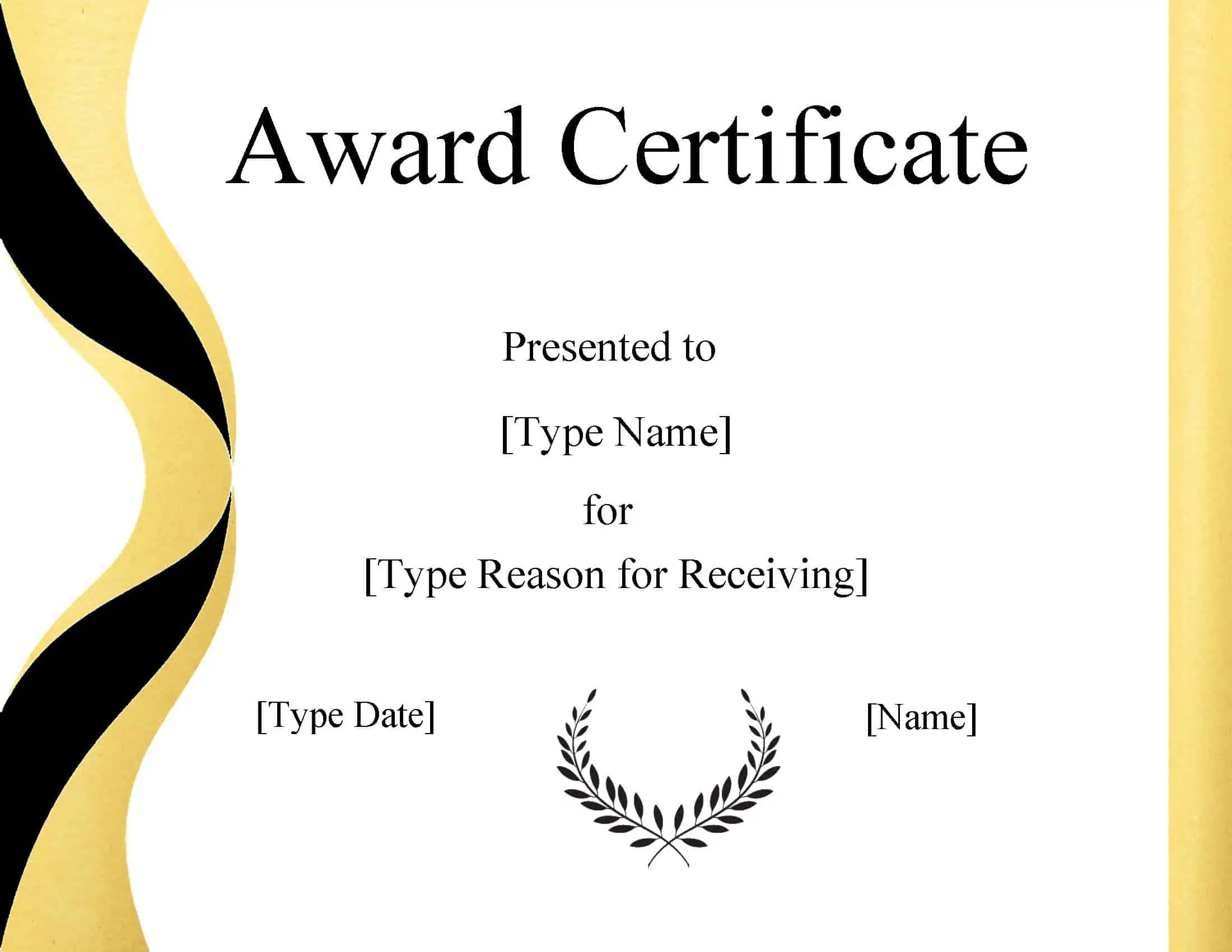 Free Certificate Template Word Instant Download