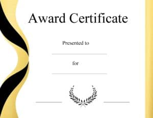 Award certificate