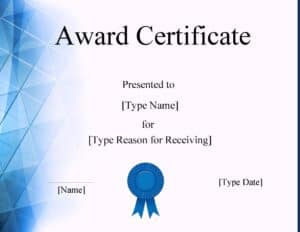 certificate template