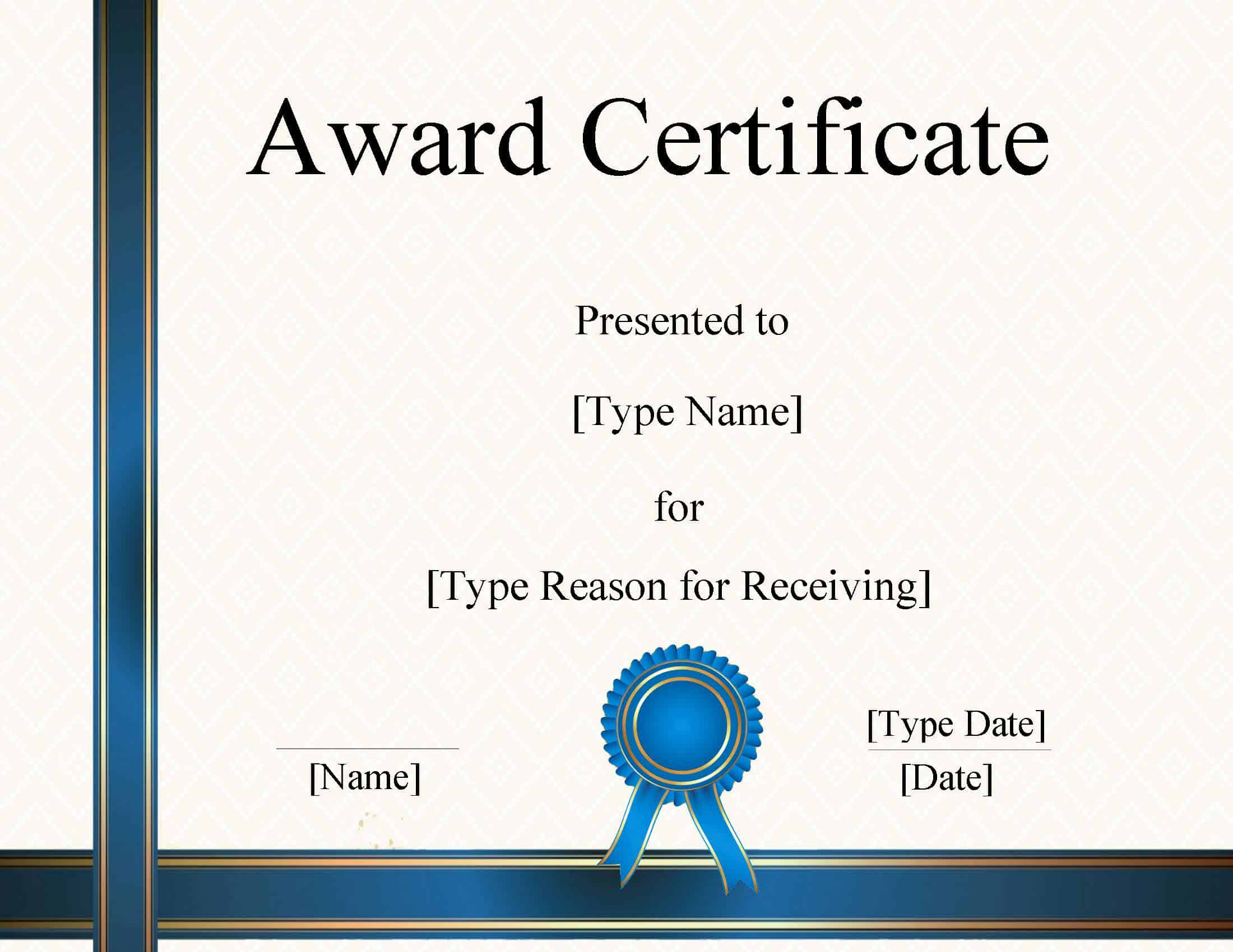 FREE Certificate Template Powerpoint  Instant Download With Free Certificate Of Excellence Template