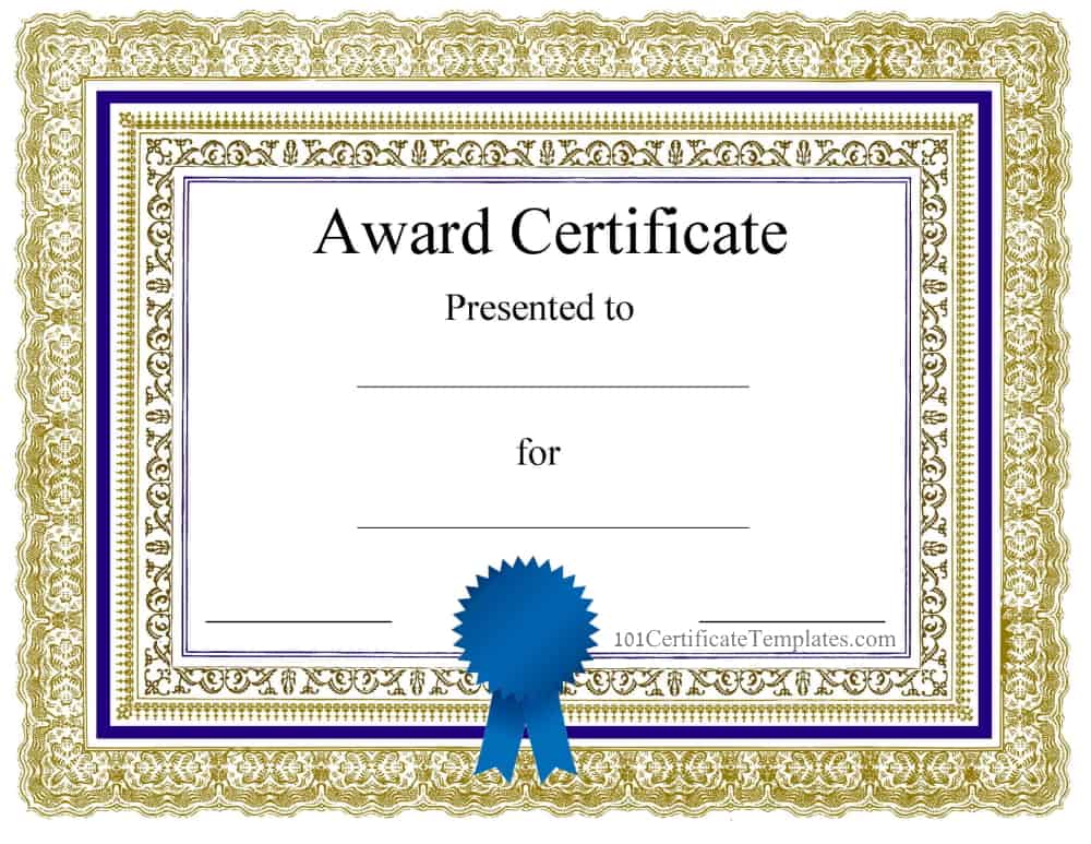 Award Certificate Printable