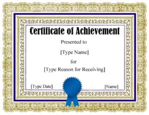 Certificate of Achievement