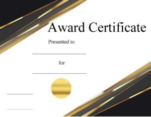 Award certificate