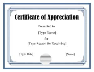 Appreciation Certificate