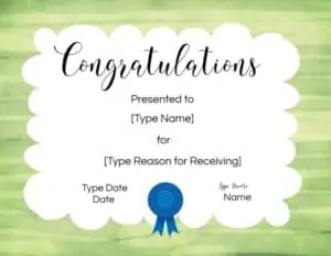 Congratulations Certificate Printable