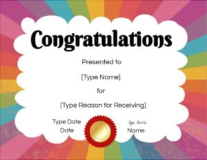 Congratulations You Did It Certificate