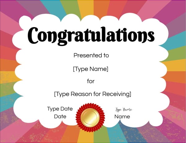 FREE Congratulations Certificate Template Customize Online free-congratulations-certificate-template-customize-online